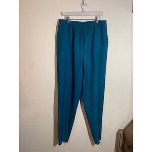 Vtg Bend Over Pants Business Casual Office Granny Slacks Trousers Teal Size 39"